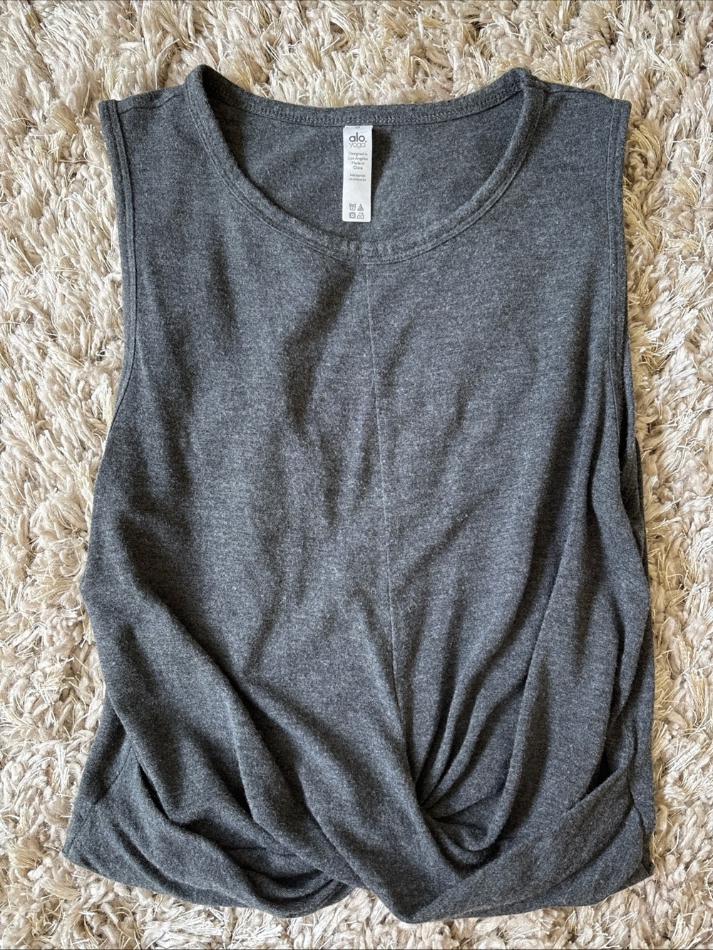 Alo Yoga Cover Tank Twist-Front Cropped Workout Tank Top Size S